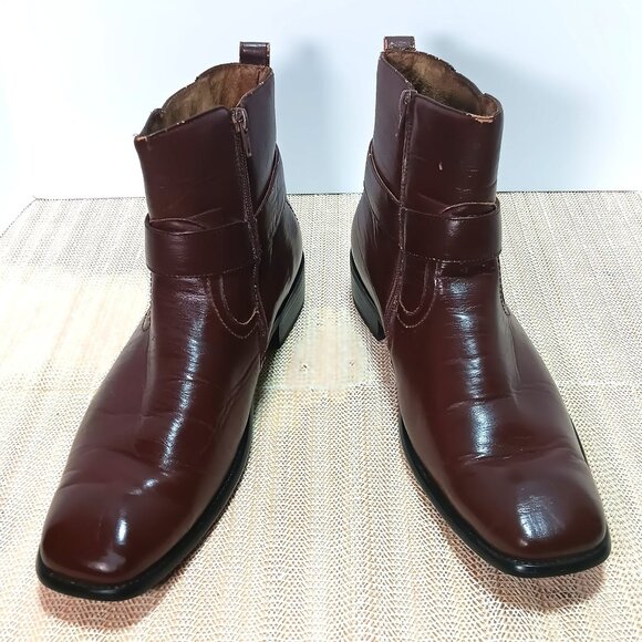 Delli Aldo Men's Brown Harness Ankle Boots - Size 9.5 - Picture 1 of 11